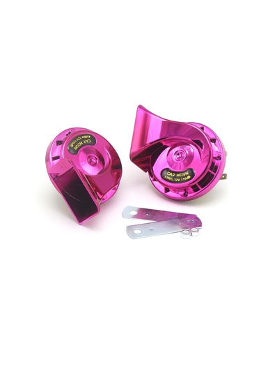Leezsing As008p 12v Çift Tonlu Salyangoz Korna, Araç Ve Motosikletler İçin Kolay Montaj, 2'li Paket Pembe