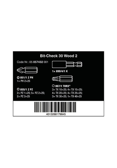 Wera Bit-Check 30 Metal 1 Bits Seti 05057434001