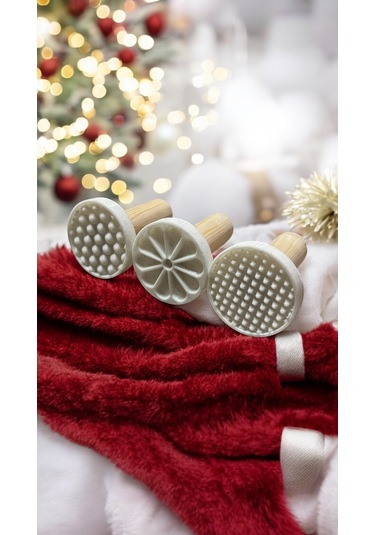 Desenli Kurabiye Aparatı Beyaz 3'lü Set