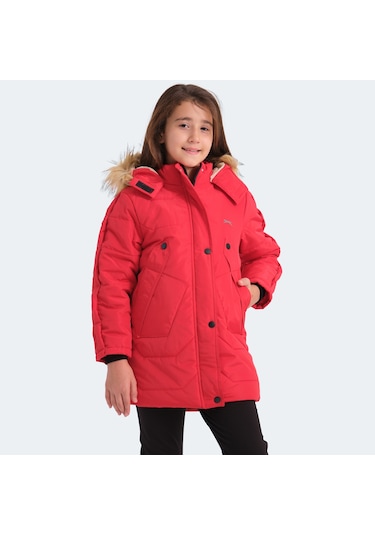 Slazenger CAMRON Çocuk Kapüşonlu Kırmızı Mont & Kaban