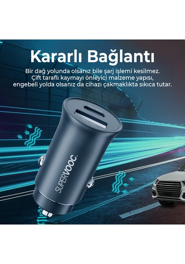 Bix 33w Type-c Pd Ve Usb-a Çift Portlu Araç İçi Hızlı Şarj Cihazı