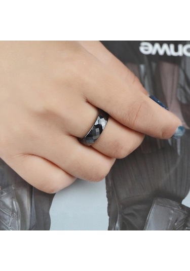 Dancemonkey Yüzük Unisex Solmamış Seramik Nano Kesimli Geniş Çift Beyaz 9 Tc - Dayanıklı Ve Şık Seramik Yüzük Modelleri Beyaz