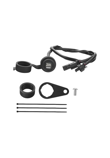 Bmw R1200gs/r1250gs/f700gs İçin Siyah Motosiklet Usb Şarj Soketi - Çift 5v/2a Port, Su Geçirmez Kapak, Abs Malzeme