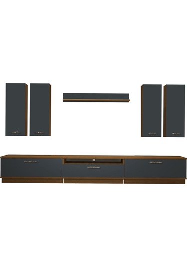 Decoraktiv Trendstyle 8d Mdf Tv Ünitesi Tv Sehpası Ceviz - Antrasit
