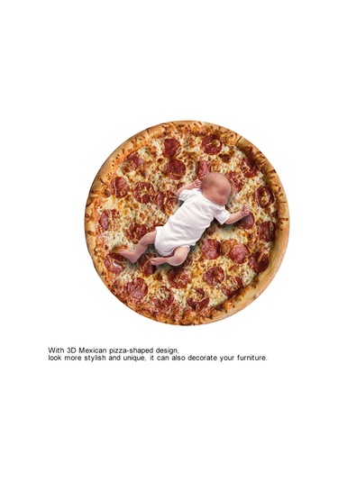 Xindoker 3d Pizza Desenli Multifonksiyon Battaniye - 152cm Çaplı, Poliester, Yünlü Tabaka, Taşınabilir, Plaj/ev Kullanıma Uygun Diğer
