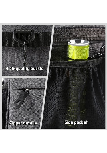 Padalink Bisiklet El Çantası - Gece Sürüşü İçin Yansıtıcı Şeritli, Geniş Kapasiteli, Dokunmatik Ekranlı, Çift Fermuarlı Gri Zz03 Gri