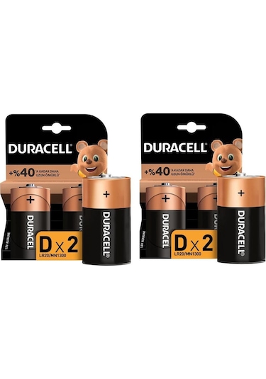 Duracell Lr20/Mn1300 Alkalin Blister Büyük Boy D Pil 2 x 2
