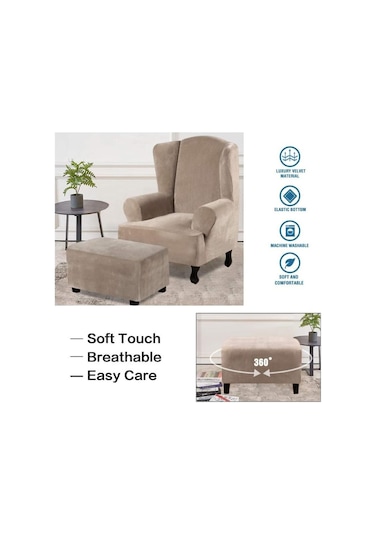 Siyah 4 Boyutları Kadife Dayanıklı Özelleştirilmiş Streç Ayak Dayama Osmanlı Kapak Katlanır Depolamalı Tabure Mobilya Koruyucu Dikdörtgen Slipcover S