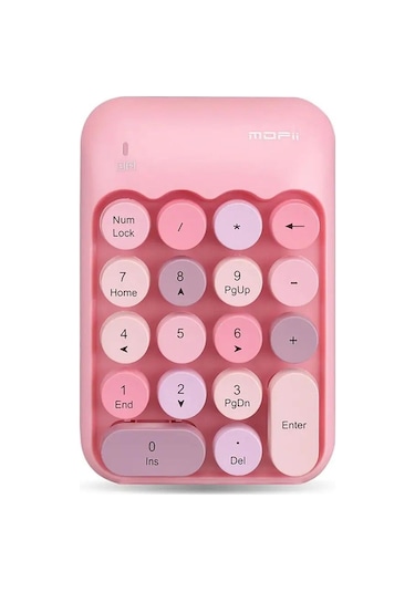 Renkli Daktilo Tarzı Vintage Kablosuz Wıreless Numeric Keypad 18 Tuşlu Sayısal Klavye Numpad