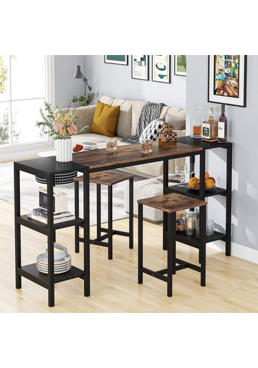 Zizuva Tasarım 3 Parça Bar Ve Masa Takımı