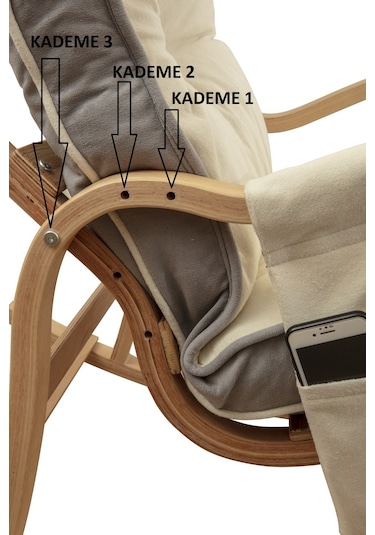 Evoke Lüx Ahşap Çift Minderli Çift Cepli Sallanan Sandalye Kahve-krem Kahverengi - Krem