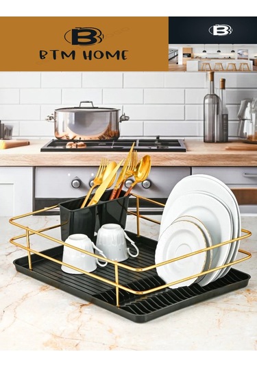 20 Adet Tabak Kapasiteli Metal Plastik Bulaşık Kurutma Sepeti Siyah