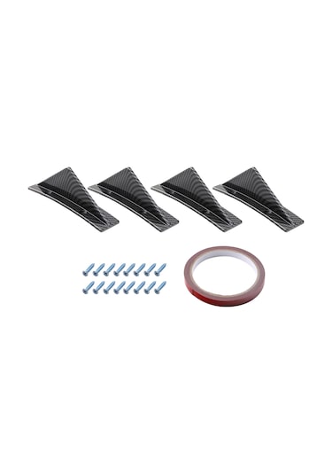 Padalink 4 Adet Abs Karbon Fiber Stili Araba Arka Tampon Spoileri - Siyah, 15cm, 155g, Çift Taraflı Yapıştırıcı Ve Somunlar İçerir