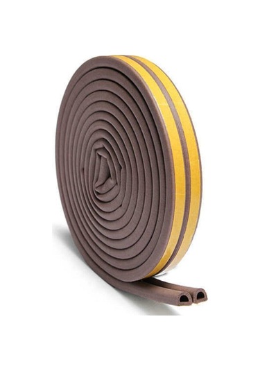 Kapı Pencere Izolasyon Bandı Kapı Altı Rüzgar Önleyici Kapı Pencere Fitili Süngeri Kahverengi 10x2