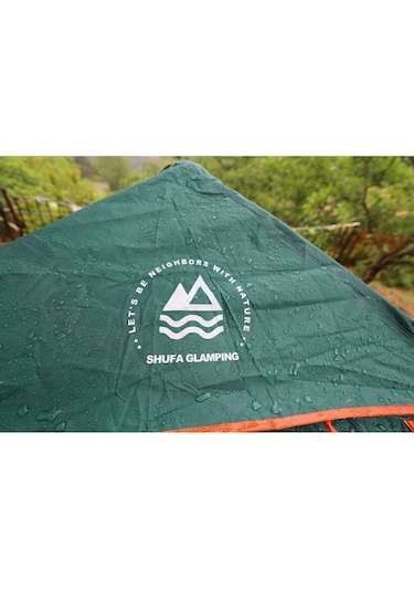 Tam Otomatik Su Ve Rüzgar Geçirmez Gölgelikli Tenteli 4-6 Kişilik Kamp Çadırı 240 240 155cm Yeşil