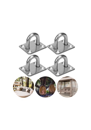 Geeksen Stainless Steel Gövde Takımı - Tavan Fanı, Sandık, Hamak, Yoga İpi İçin Dayanıklı Asma Kanca - 4 Adet Diğer