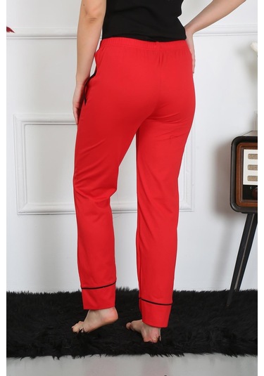 Akbeniz Kadın Pamuk Penye Cepli Tek Alt Pijama Kırmızı 27512-kırmızı Kırmızı