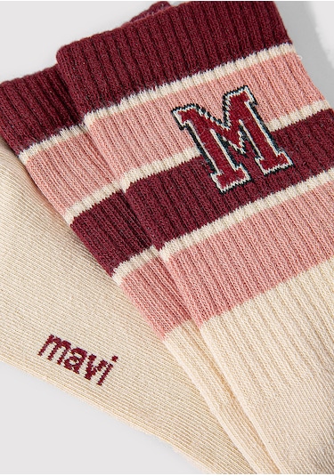 Mavi - M Logo Detaylı Beyaz Soket Çorap 1912828-32324 Beyaz