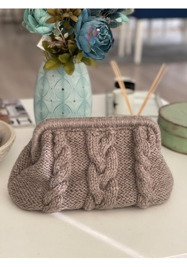 El Yapımı Vizon, Saç Örgü El Çantası Vizon