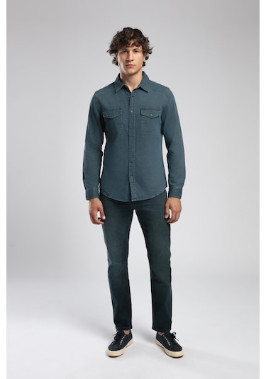 Lee Cooper Worner 2 Erkek %100 Pamuk Jean Gömlek-19655 Siyah