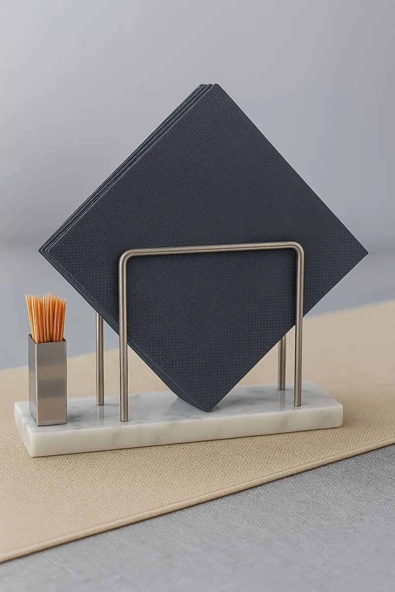 Mars Mramor Mutfak Masası İçin İç Dekorum Peçetelik 276927353 Soğuk Beyaz