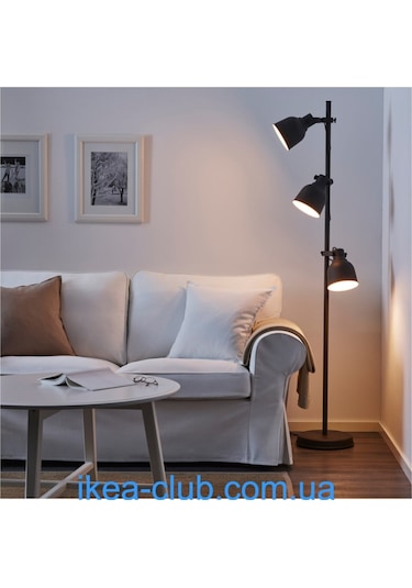 Hektar 3 Spotlu Yer Lambası Koyu Gri Meridyendukkan 176 Cm Yer Okuma Lambası Lambader