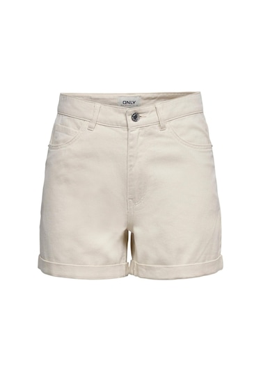 Only Kadın Onlvega Krem Kot Şort Mom Shorts - 15230571 001