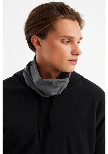 Erkek 4 Fonksiyonlu Koruyucu Pamuklu, Esnek, Terletmez, Bandana, Boyunluk, Maske - Tek Ebat / Füme Füme