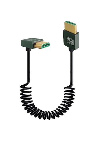 Rogfer 8k 60hz Hdmı 2.1 Yaylı Kablo 0.5m Uzunluk, Özellik: Ters Bükme