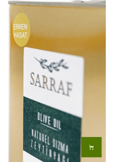 Sarraf Erken Hasat Soğuk Sıkım Naturel Sızma Zeytinyağı Teneke 1 L