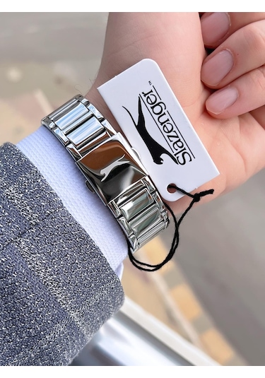 Slazenger Damatlık Ve Takım Elbiye Özel Çelik Kordon 5 Atm Suya Dayanıklı Erkek Kol Saati Sl545.a02 Gümüş