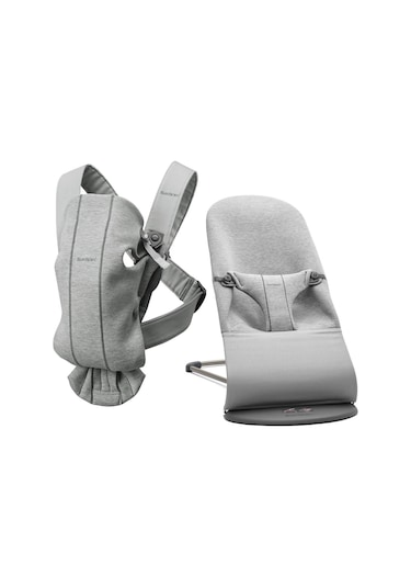 BabyBjörn 2'li Set Bliss Ana kucağı & Kanguru Mini 3D Jersey Light Grey