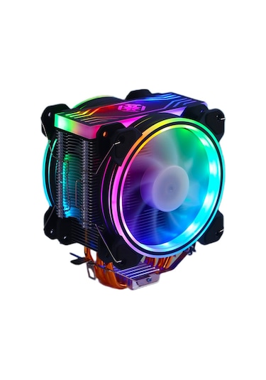 Zoko Ice-5 Auto Rainbow Fanlı RGB Led Board Kule İşlemci Fan 2 x 12 CM