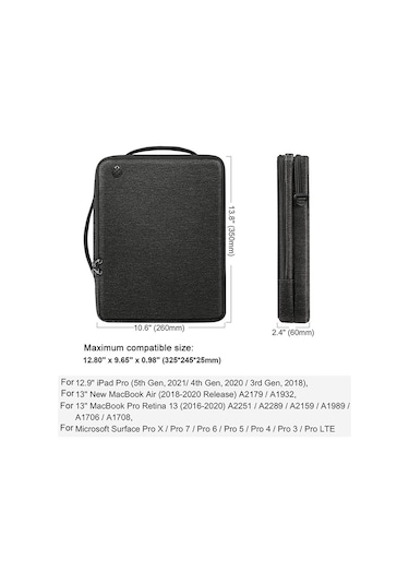 13.3-14 İnç Taşınabilir Laotop Çanta Su Geçirmez Çok Fonksiyonlu Omuz Crossbody Çanta