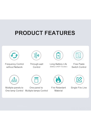 Moveevo 433mhz Ev Merdiven Lambası İçin Kablosuz İkili Kontrol Akıllı Anahtar Seti - Ana Anahtar + Kolay Yapıştır Paneli Pil Dahil Değil