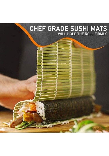 Qingmipy Ev Yapımı Sushi Seti - Profesyonel Ve Yeni Başlayanlar İçin 16 Parçalı Tam Sushi Yapım Kiti, Bambu Malzemeli Çok Renkli