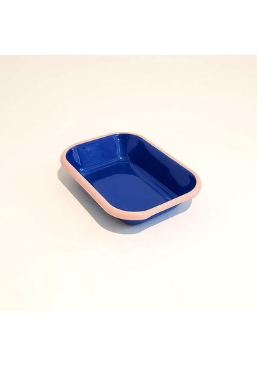 Emaye Meze Tabağı Kobalt Pembe 17 X 12 Cm Kobalt