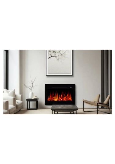 Pagla 80 Elektrikli Şömine - Isıtıcılı, Cam Çerçeveli, Sınırsız R