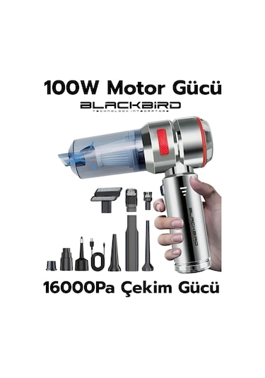 Blackbird Mk-5801 16000pa Kablosuz Araç Süpürgesi 3 Kademeli Güç Şarjlı El Süpürgesi