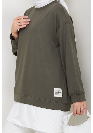 Arma Detay Piliseli Oysho Tunik 1627 - Haki Haki