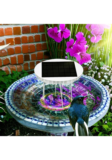 Springsun Güneş Enerjili Kuş Banyosu Dalga Cihazı - 1500mah Pil, Ip65 Su Geçirmez