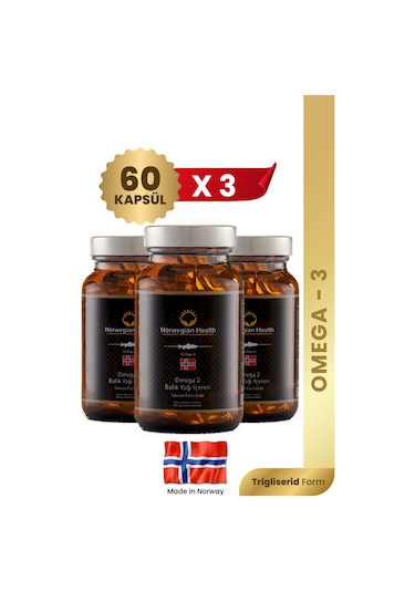 Norwegian Health Omega 3 1000 MG Somon&Morina Balık Yağı 3 x 60 Kapsül﻿﻿