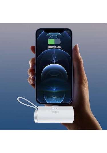 Wiwu Wi-W026 Capsule Serisi 2in1 Mini Taşınabilir Standlı Askılı Type-C PD 5000 MAh Powerbank