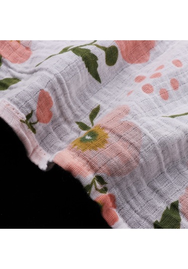 Dolıty Yumuşak Muslin Bebek Kundaklama Battaniye Çiçek Çiçek Çok Renkli