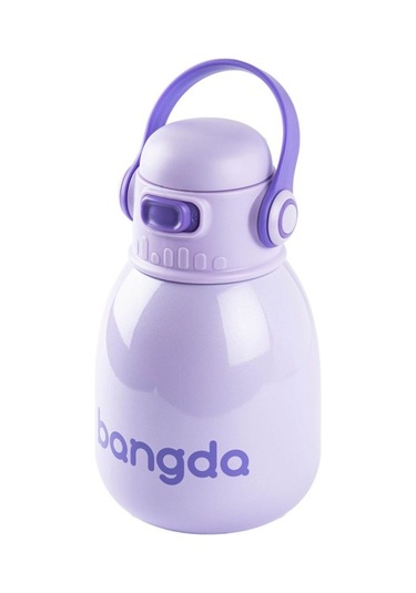 Bangda Mor Çift Katmanlı Tutacaklı Paslanmaz Çelik Çocuk Termosu 800ml Mor
