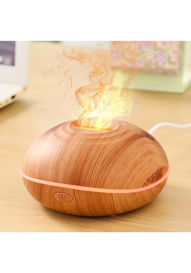 Techbloom Aroma Nemlendirici Esansiyel Yağ Eklenebilir Renkli Aydınlatma Wood Grain Color Küçük Rahatlatıcı Makine