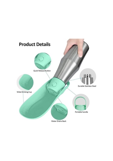 Köpek Su Şişesi 750ml Taşınabilir Çelik Bardak B Çok Renkli