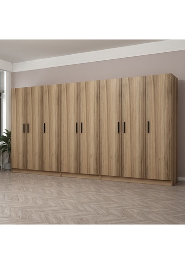 Minar Kale 8 Kapaklı 4 Ç Dolap Dore 210cm Ceviz