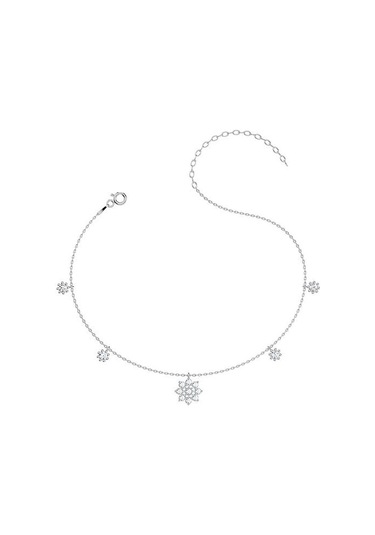 İndigo Takı Çiçek Tohumu Beyaz Gümüş Halhal