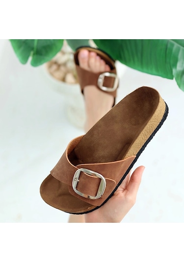 Zooy Taba Nubuk Terlik Çok Renkli